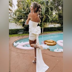 12th Tribe Bow Strapless Mini Dress- Size S